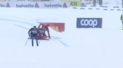 Российские лыжники сбили друг друга на финише в борьбе за медаль (видео)