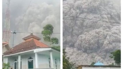 Вулкан Семеру выбросил столб пепла высотой в 12 тысяч метров