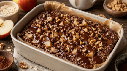 Запеченная овсянка с яблоками