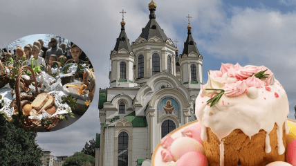 Освящение пасхальных корзин в Запорожье