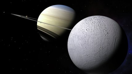 Сатурн со спутником