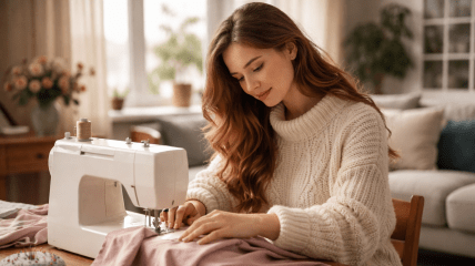 Дівчина шиє