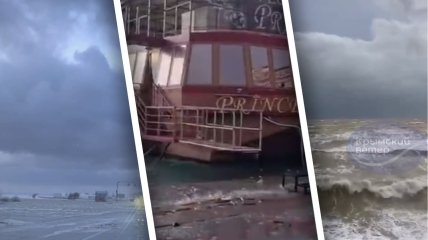 На Крим навалився "шторм століття": море вийшло з берегів, вітер все трощить (фото, відео)
