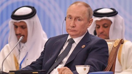 владимир путин на саммите СВМДА в Астане. Фото 13 октября 2022 г.