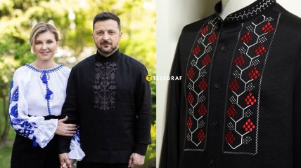 Владимир Зеленский в черной вышиванке