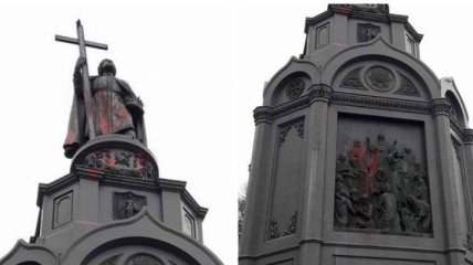 В Киеве осквернили памятник Владимиру Великому