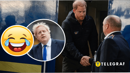 Борис Джонсон та принц Гаррі (зліва направо)