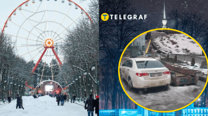 Лодка рядом с автомобилем в Харькове