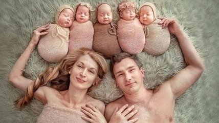 Невероятно милая фотосессия одесской мамы, родившей 5 детей за один раз (Фото) 