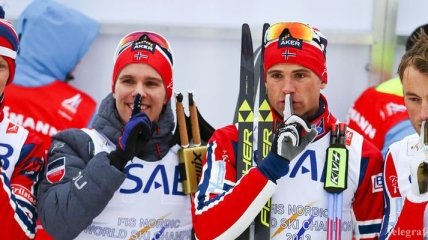 Лыжные гонки. Норвегия одержала победу в мужской эстафете