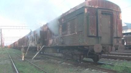 В Харьковской области горел пассажирский вагон