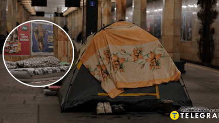 Украинцы в метро в Киеве