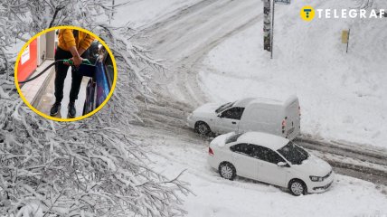 Автомобили зимой на улице