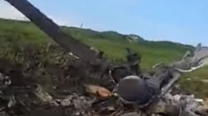 Появилось видео с места крушения азербайджанского вертолета МИ-24