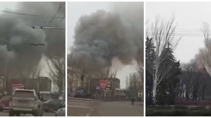 В Донецке крупный пожар