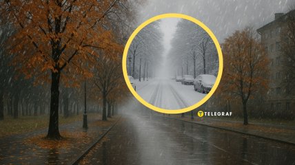 Снег на улице