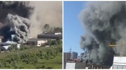 В Санкт-Петербурге горит производственное здание