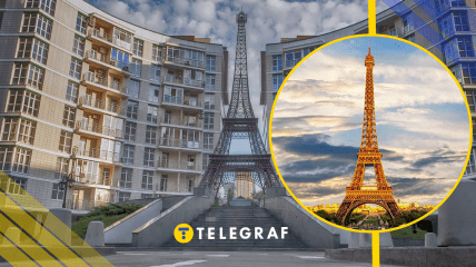 Эйфелева башня в Париже и в Киеве, иллюстративное фото