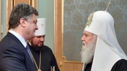 Президент Украины поздравил Патриарха Филарета с 86-летием