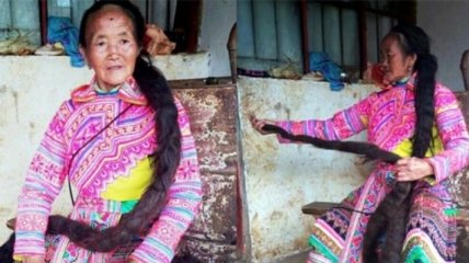 Пожилая женщина, которая отрастила косу длиной 2,5 метра (Фото) 