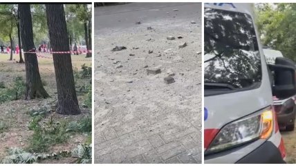 Вибух у Запоріжжі: уламки збитого БПЛА впали у парку, є постраждалі (відео)