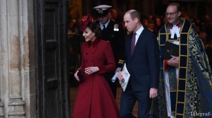 Красная шапочка: герцоги Кембриджские появились на службе по случаю Дня Содружества (Фото)