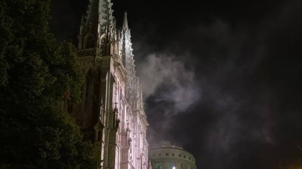 Пожар в костеле в Киеве