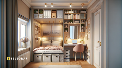 Если у вас маленькая спальня, вы знаете, как важно использовать пространство рационально (фото создано с помощью ИИ)