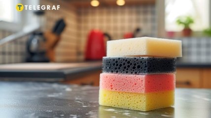 Губки для посуды нужно менять регулярно (изображение создано с помощью ИИ)