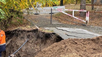 Обвал в Соломенском ландшафтном парке в Киеве