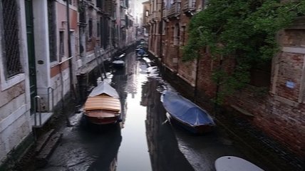 Каналы в Венеции оказались без воды (видео)