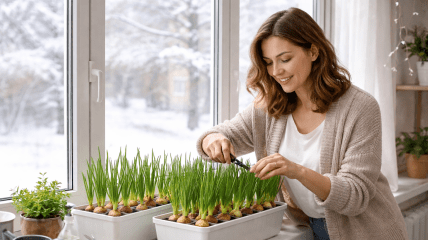 Простой способ выращивать зеленый лук зимой