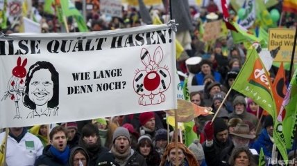 В Берлине протестуют против жестокого обращения с животными