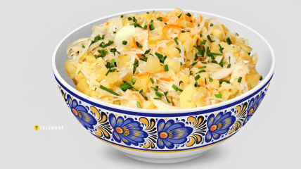 Салат "Силос" из квашеной капусты и картофеля