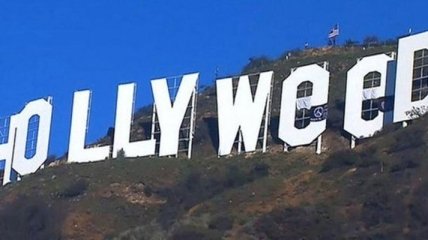 Сторонники марихуаны переделали знаменитую надпись Hollywood