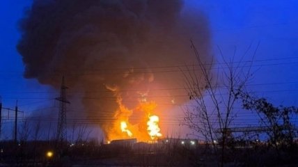 Пожар на нафтобазе в Белгороде