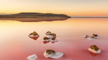 Явление природы: Розовое озеро на Херсонщине изменило цвет 