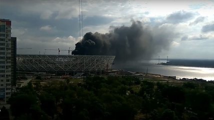 В России произошел пожар на стадионе, который строят к ЧМ-2018
