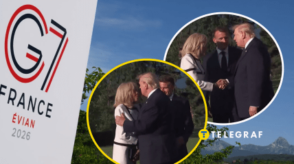 Дональд Трамп и супруги Макрон
