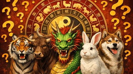 Тигр, Бик, Дракон, Кролик, собака за східним гороскопом