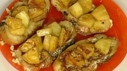 Гренки с ананасом