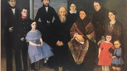 Портрет купеческой семьи. Неизвестный художник, первая половина XIX века