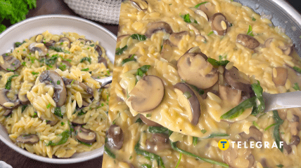 Паста орзо з грибами