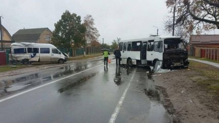 ДТП на Киевщине: столкнулись два пассажирских автобуса
