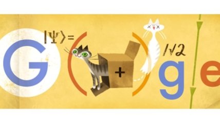 Новый doodle от Google: кот Эрвина Шредингера