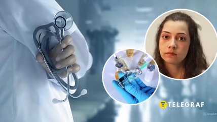 Врач, ампула и Ноэлия Кастильо Рамос