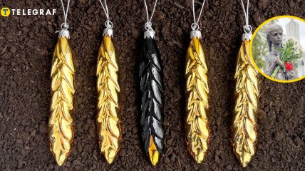 Набор елочных украшений в виде колосков пшеницы