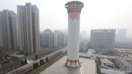 В Китае начал работу крупнейший в мире очиститель воздуха (Видео)