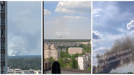 Під Києвом сильна пожежа, дим видно за кілометри: відео та подробиці