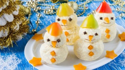 "Сырный снеговик" - отличная закуска к Новому году